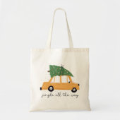 Jingle helemaal naar auto en kerstboomvakantie tote bag (Voorkant)