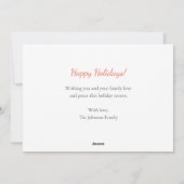 Jingle helemaal naar de auto en de kerstboom feestdagenkaart (Achterkant)