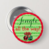 Jingle helemaal naar de kerstButton Ronde Button 7,6 Cm (Voorkant /achterkant)