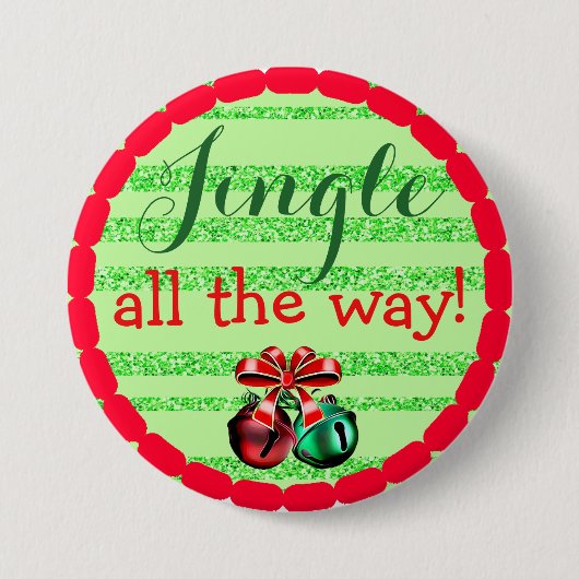 Jingle helemaal naar de kerstButton Ronde Button 7,6 Cm (Voorkant)