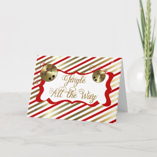 Jingle helemaal naar het Wenskaart met Kerstmis Feestdagen Kaart (Voorkant)