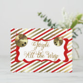 Jingle helemaal naar kerstfeestdag feestdagenkaart (Staand voorkant)