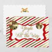 Jingle helemaal naar kerstfeestdag feestdagenkaart (Voorkant / Achterkant)