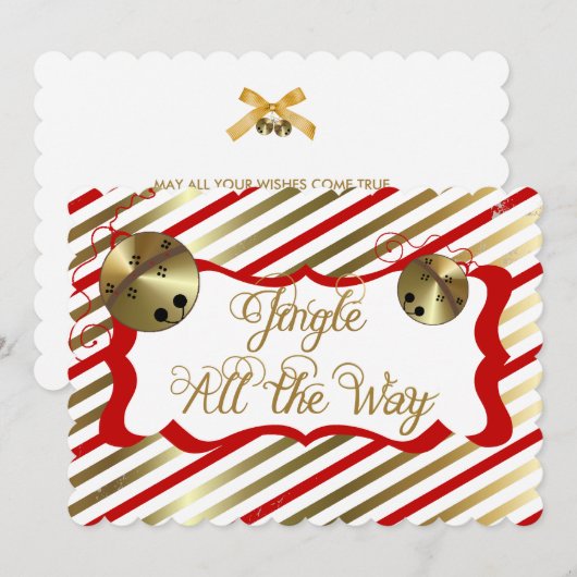 Jingle helemaal naar kerstfeestdag feestdagenkaart (Voorkant / Achterkant)