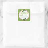 Jingle helemaal naar kerstfeestdag vierkante sticker (Tas)