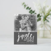 Jingle helemaal onderweg | Moderne kerstkaart Briefkaart (Staand voorkant)