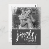 Jingle helemaal onderweg | Moderne kerstkaart Briefkaart (Voorkant / Achterkant)