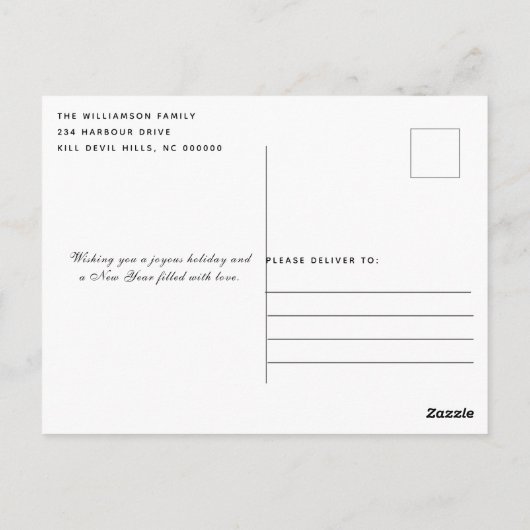 Jingle helemaal onderweg | Moderne kerstkaart Briefkaart (Achterkant)