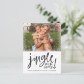 Jingle helemaal onderweg | Moderne kerstkaart Briefkaart (Staand voorkant)