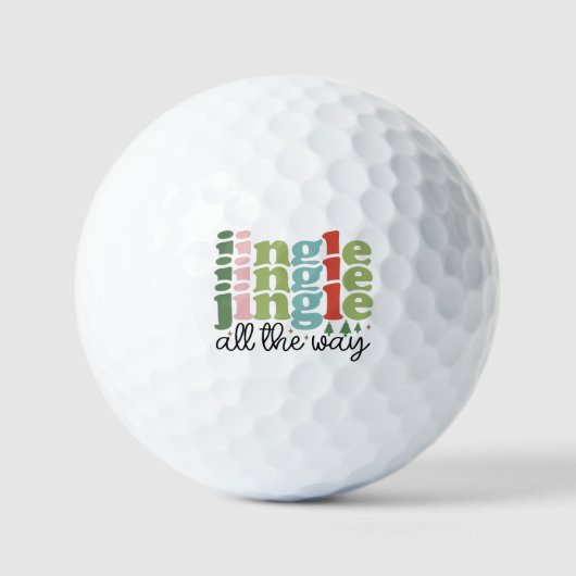 Jingle helemaal Retro Groovy Kerst Feestdagen Golfballen (Voorkant)