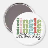 Jingle helemaal Retro Groovy Kerst Feestdagen Magneet (Voorkant / Achterkant)