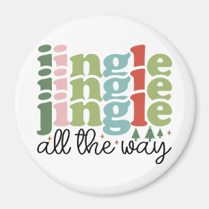 Jingle helemaal Retro Groovy Kerst Feestdagen Magneet
