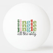 Jingle helemaal Retro Groovy Kerst Feestdagen Pingpongbal (Achterkant)
