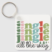 Jingle helemaal Retro Groovy Kerst Feestdagen Sleutelhanger (Voorkant)
