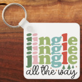 Jingle helemaal Retro Groovy Kerst Feestdagen Sleutelhanger (Voorkant)