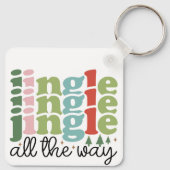 Jingle helemaal Retro Groovy Kerst Feestdagen Sleutelhanger (Achterkant)