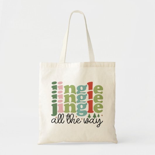 Jingle helemaal Retro Groovy Kerst Feestdagen Tote Bag (Voorkant)