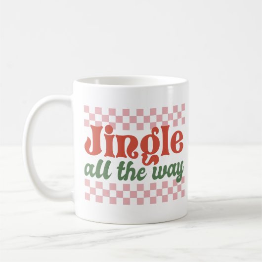 Jingle helemaal Retro Groovy Kerstmis Koffiemok (Links)