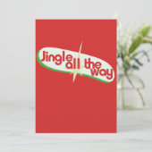 Jingle helemaal retro kerstmis kaart (Staand voorkant)