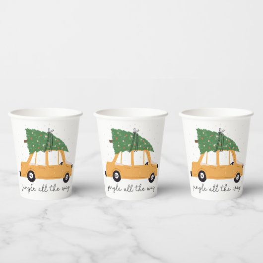 Jingle helemaal tot Kerstmis Papieren Bekers (Multi)