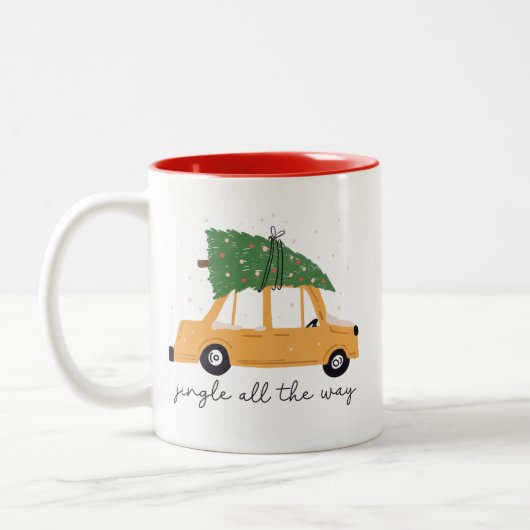 Jingle helemaal tot Kerstmis Tweekleurige Koffiemok (Links)