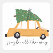Jingle helemaal tot Kerstmis Vierkante Sticker (Voorkant)
