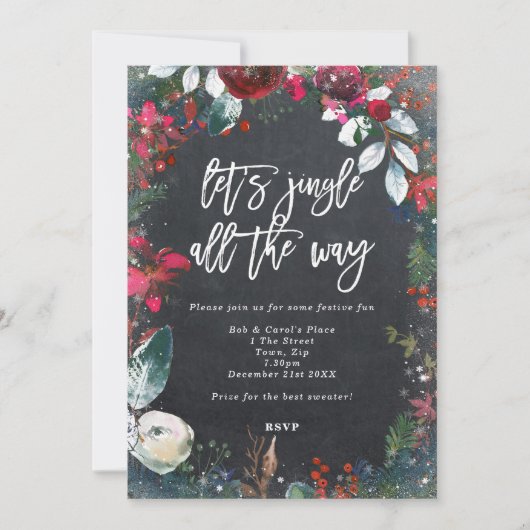 Jingle helemaal vakantie feestje sparkly kaart (Voorkant)