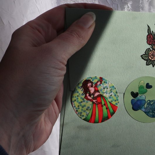 Jingle helemaal Way Belly Dancer Kaarten Ronde Sticker