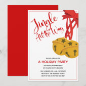 Jingle helemaal weg Bells Holiday Party Uitnodigin Kaart (Voorkant / Achterkant)