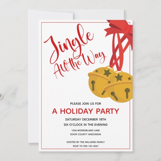 Jingle helemaal weg Bells Holiday Party Uitnodigin Kaart (Voorkant)