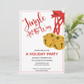 Jingle helemaal weg Bells Holiday Party Uitnodigin Kaart (Staand voorkant)