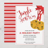 Jingle helemaal weg Bells Holiday Party Uitnodigin Kaart (Voorkant / Achterkant)