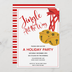 Jingle helemaal weg Bells Holiday Party Uitnodigin Kaart