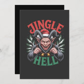Jingle Hell Christmas Krampus Evil Xmas Feestdagenkaart (Voorkant / Achterkant)