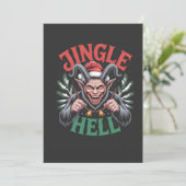 Jingle Hell Christmas Krampus Evil Xmas Feestdagenkaart (Staand voorkant)