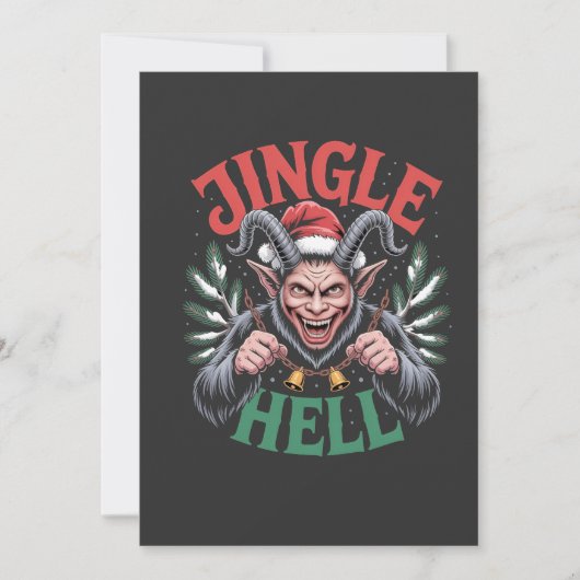Jingle Hell Christmas Krampus Evil Xmas Kaart (Voorkant)