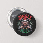 Jingle Hell Christmas Krampus Evil Xmas Ronde Button 5,7 Cm (Voorkant /achterkant)