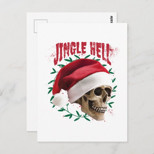 Jingle Hell Skull Briefkaart (Voorkant / Achterkant)