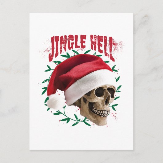 Jingle Hell Skull Briefkaart (Voorkant)