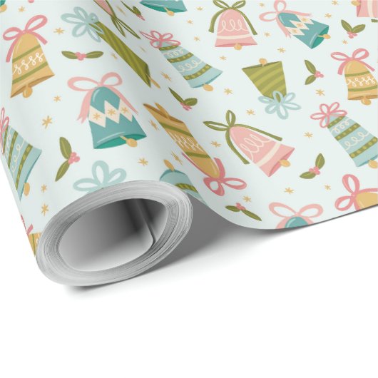  Jingle Jangle Retro Kerst Gift Wrap Cadeaupapier (Rol Hoek)