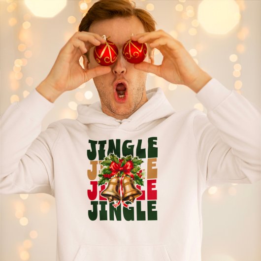 Jingle Jingle  Gold Bells & Holly Hoodie