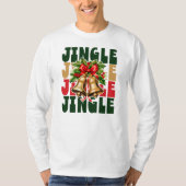 Jingle Jingle  Gold Bells & Holly T-Shirt (Voorkant)