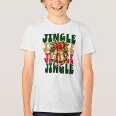 Jingle Jingle  Gold Bells & Holly T-Shirt (Voorkant)