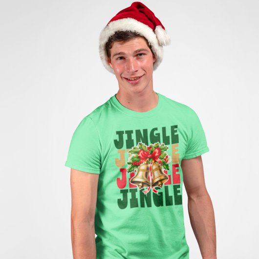Jingle Jingle  Gold Bells & Holly T-Shirt