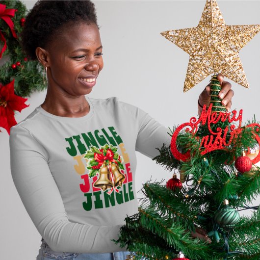 Jingle Jingle  Gold Bells & Holly T-Shirt