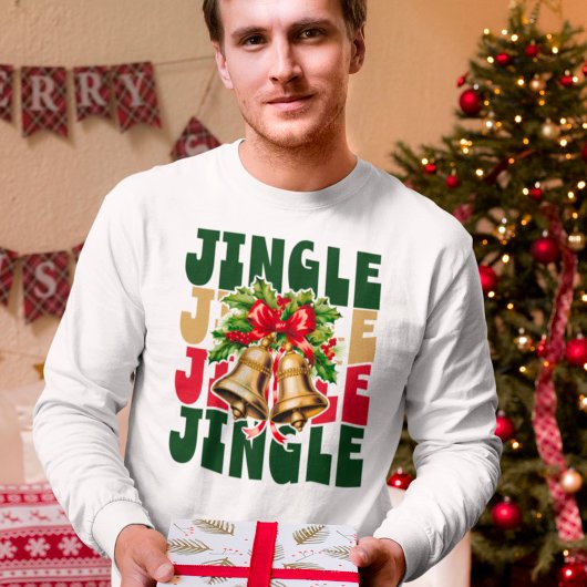 Jingle Jingle  Gold Bells & Holly T-Shirt