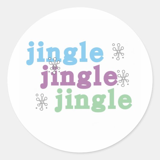 Jingle Jingle Jingle Snowflakes Feestdagen Ronde Sticker (Voorkant)