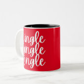 jingle jingle kerst tweekleurige koffiemok (Voorkant links)