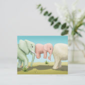 Jingle Jingle Little Gnome Elephants Briefkaart (Staand voorkant)