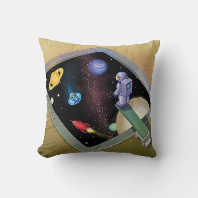 Jingle Jingle Little Gnome Outer Space Pillow Kussen (Voorkant)